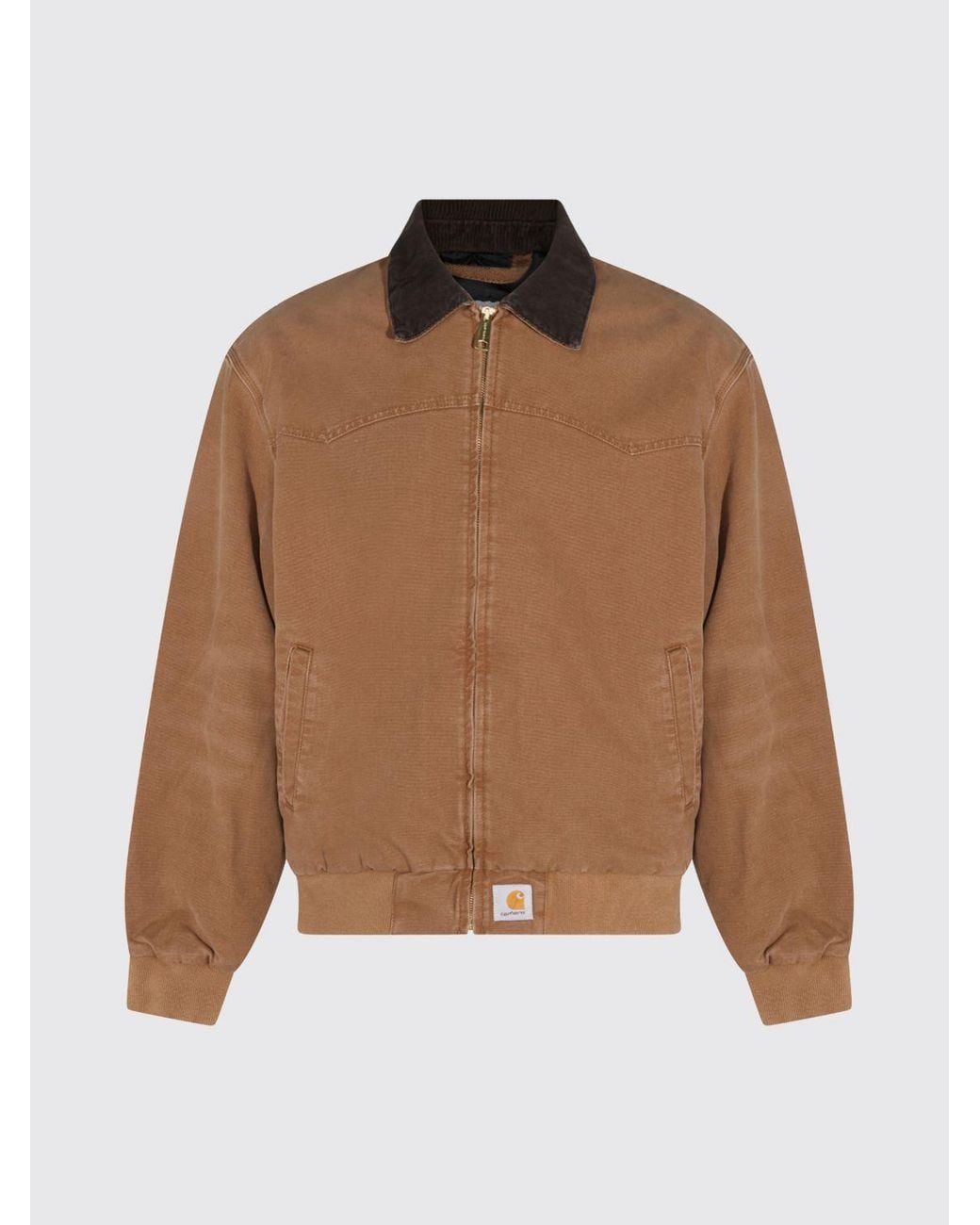 Carhartt Blue Og Santa Fe Organic Cotton Canvas Jacket With Corduroy Collar for men
