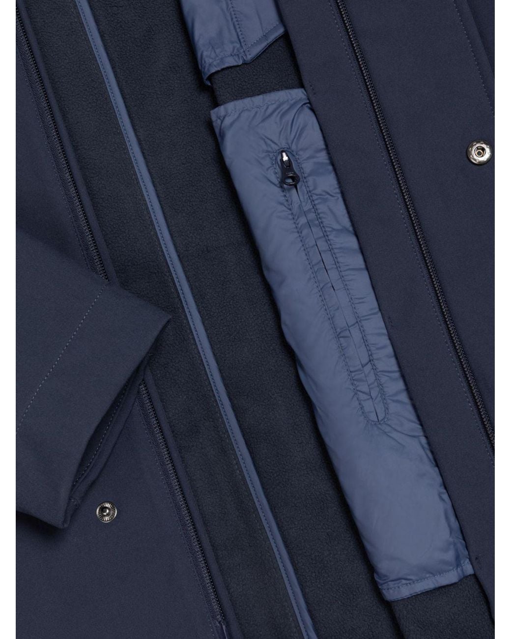 Colmar Blue Long Windproof Technical Fabric Parka With High Neck for men