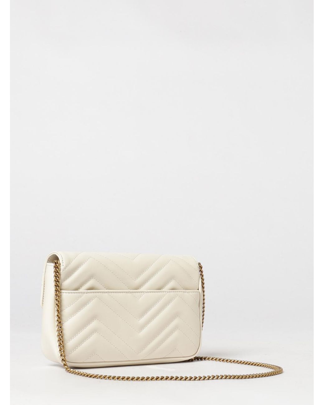 Mini Borsa A Spalla Gg Marmont di Gucci in Natural