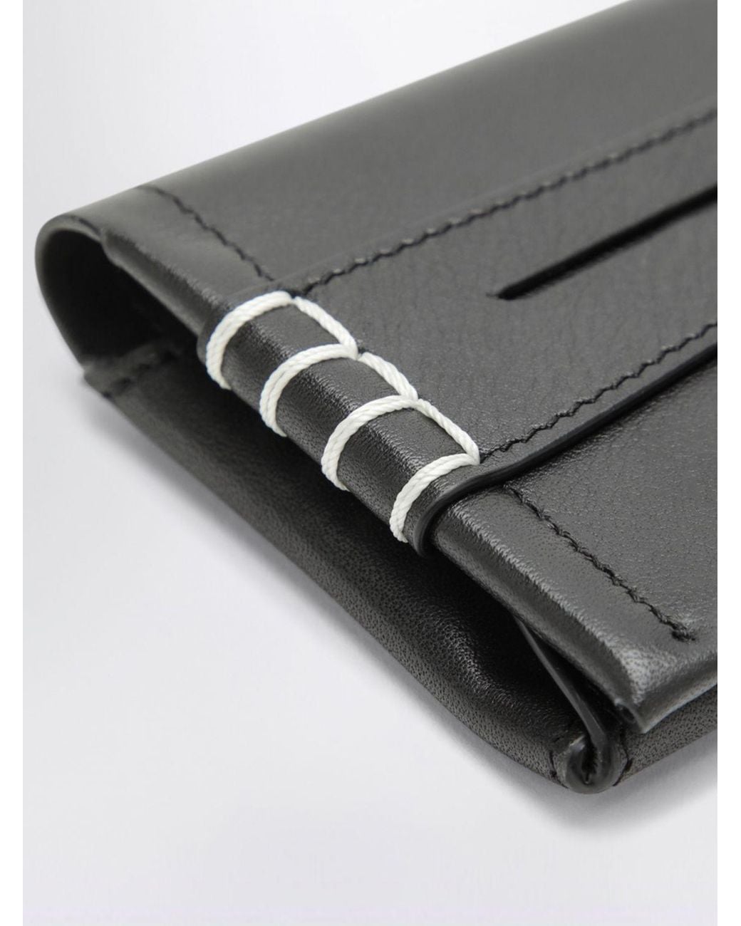 J.W. Anderson White Loafer Leather Bifold Card Holder With Penny Bar And Snap Closure for men