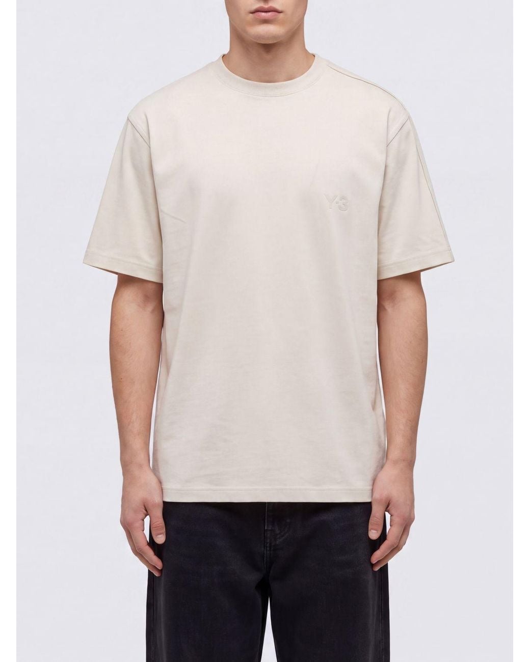 Y-3 White Relaxed Fit Cotton Jersey T-Shirt With 3-Stripes Logo for men