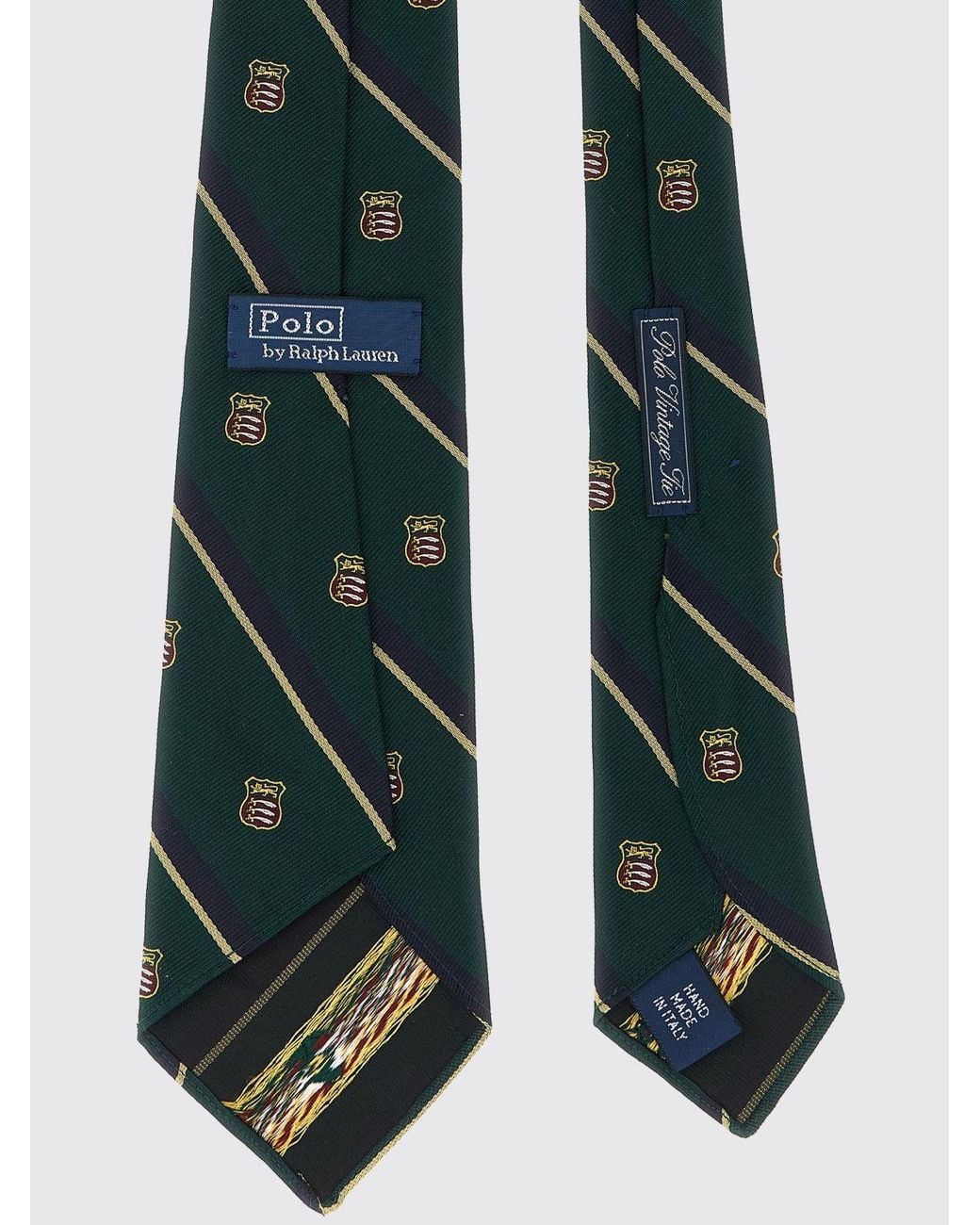 Polo Ralph Lauren Green Graphic Striped Silk Tie for men