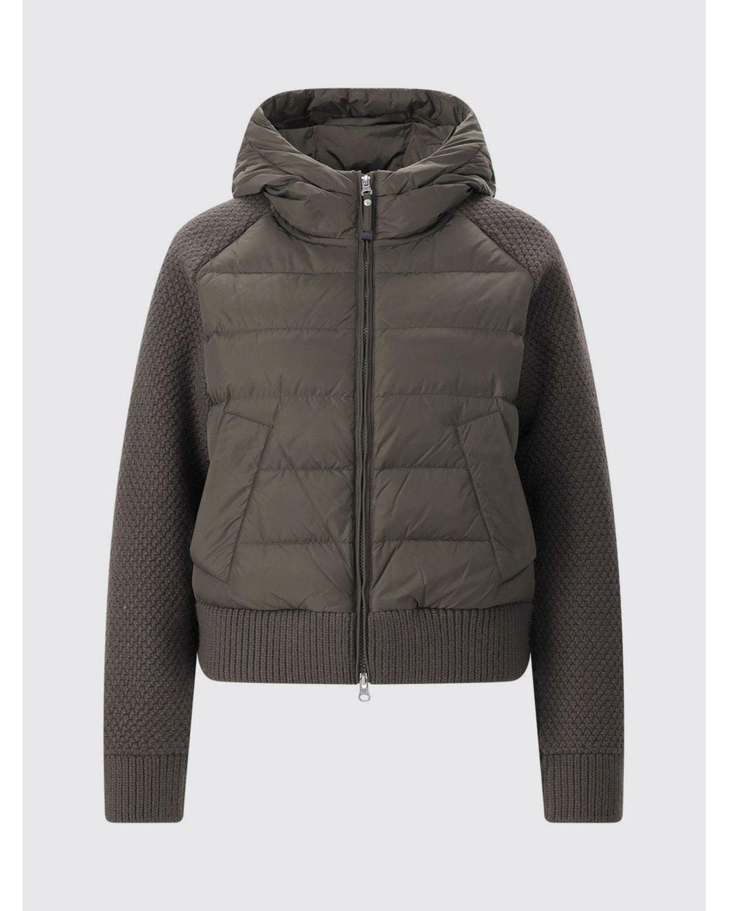 Parajumpers Gray Short Quilted Hooded Nylon Bomber Jacket