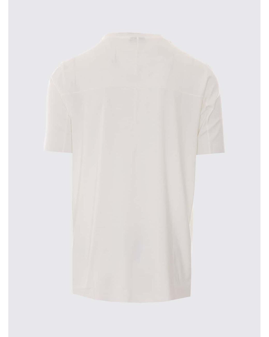 Thom Krom White Short-Sleeved Viscose Crewneck T-Shirt With Contrast Logo for men