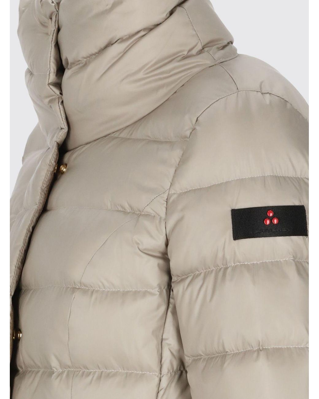 Peuterey Natural Flagstaff Quilted Water-Repellent Short Puffer Jacket With High Neck