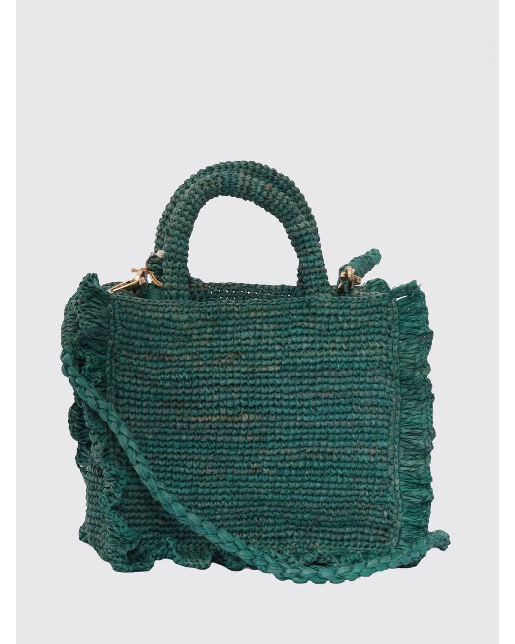 Mc2 Saint Barth Green Mini Sac Porté Épaule Volant