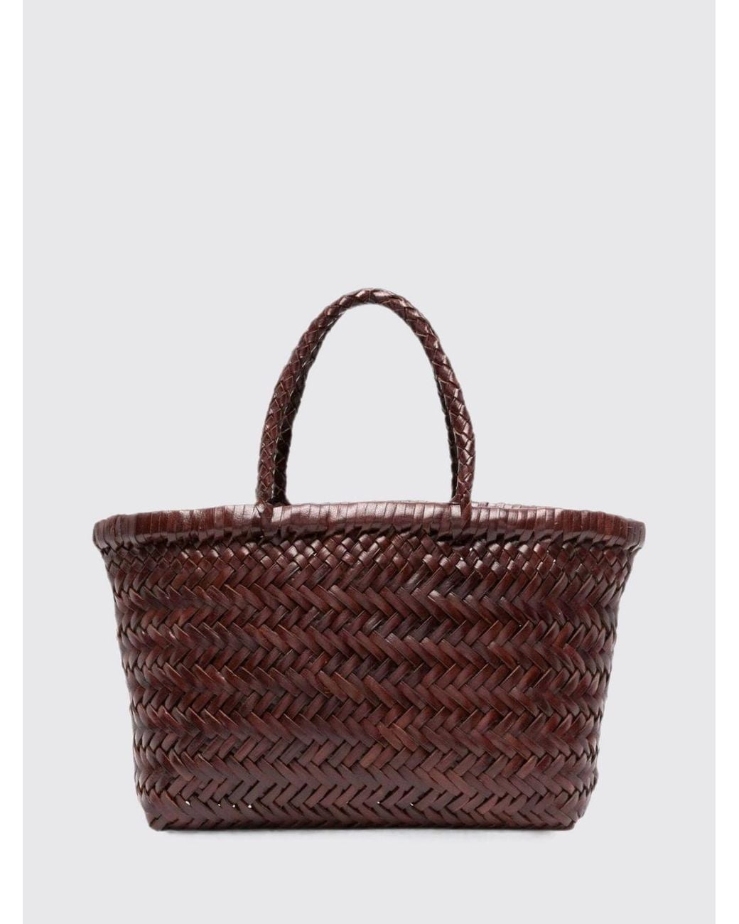 Dragon Diffusion Purple Gora Woven Leather Handbag With Double Handle