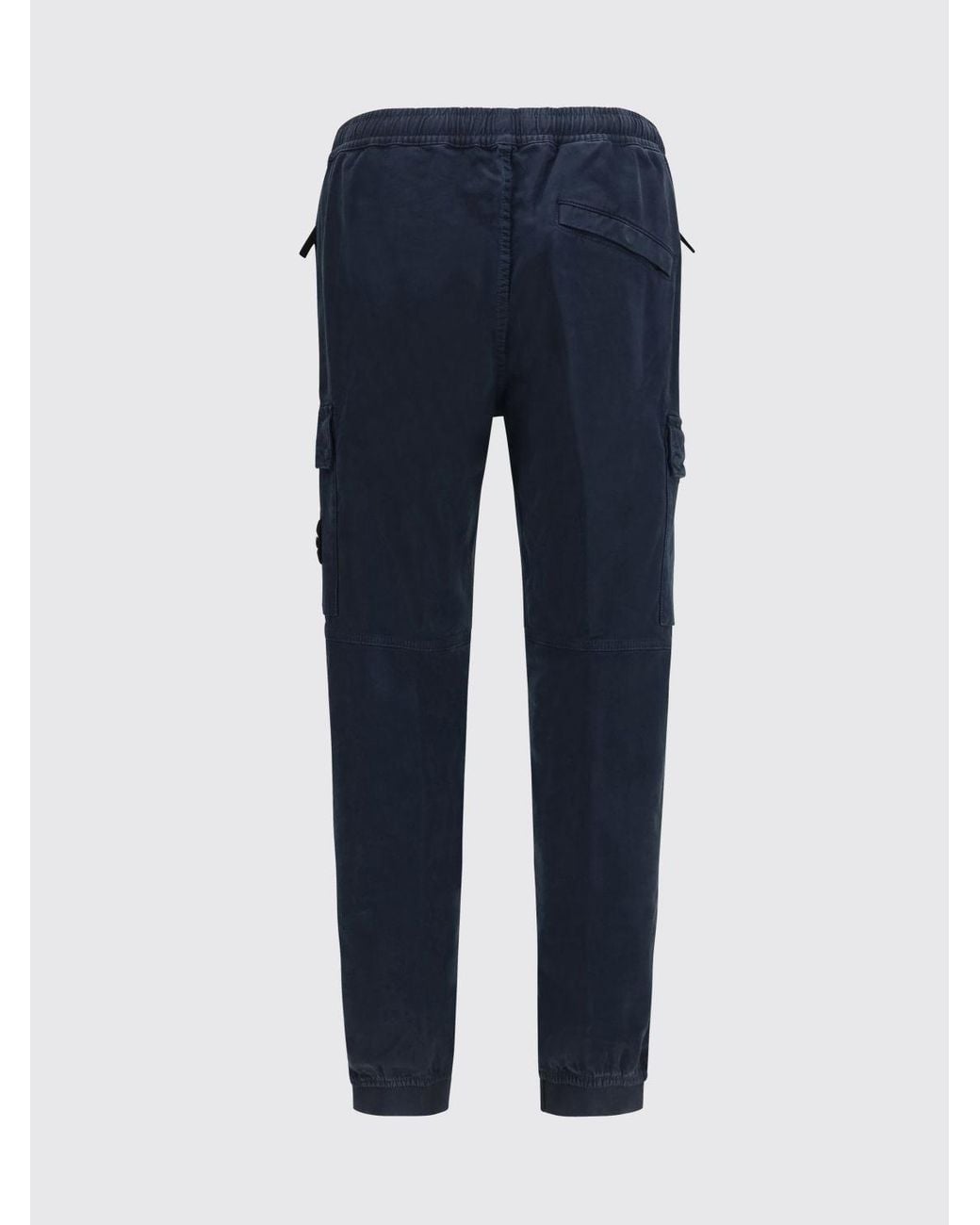 Stone Island Blue Slim Fit Stretch Technical Fabric Cargo Trousers With Compass Logo for men
