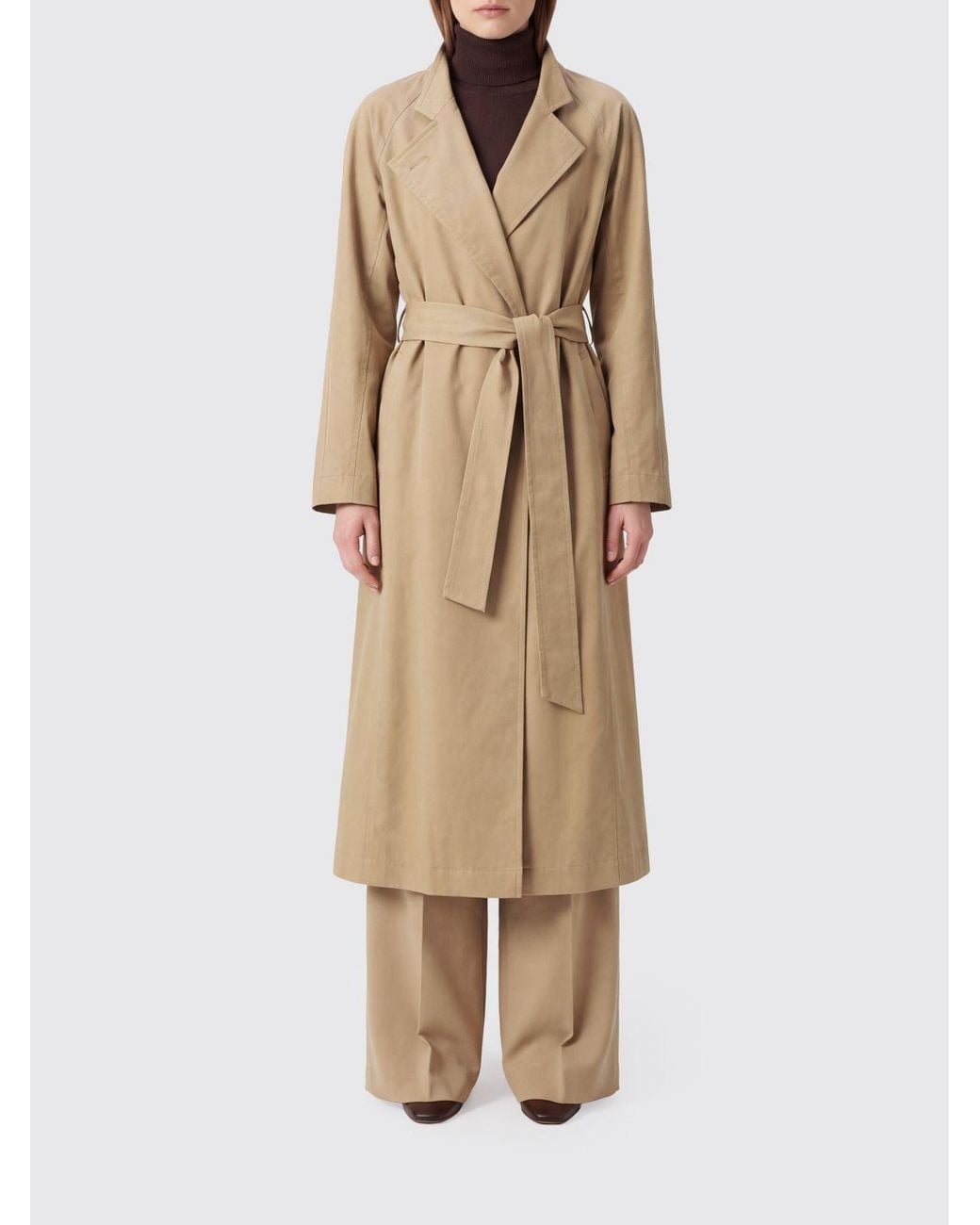 Liviana Conti Natural Long Cotton Robe Coat With Belt
