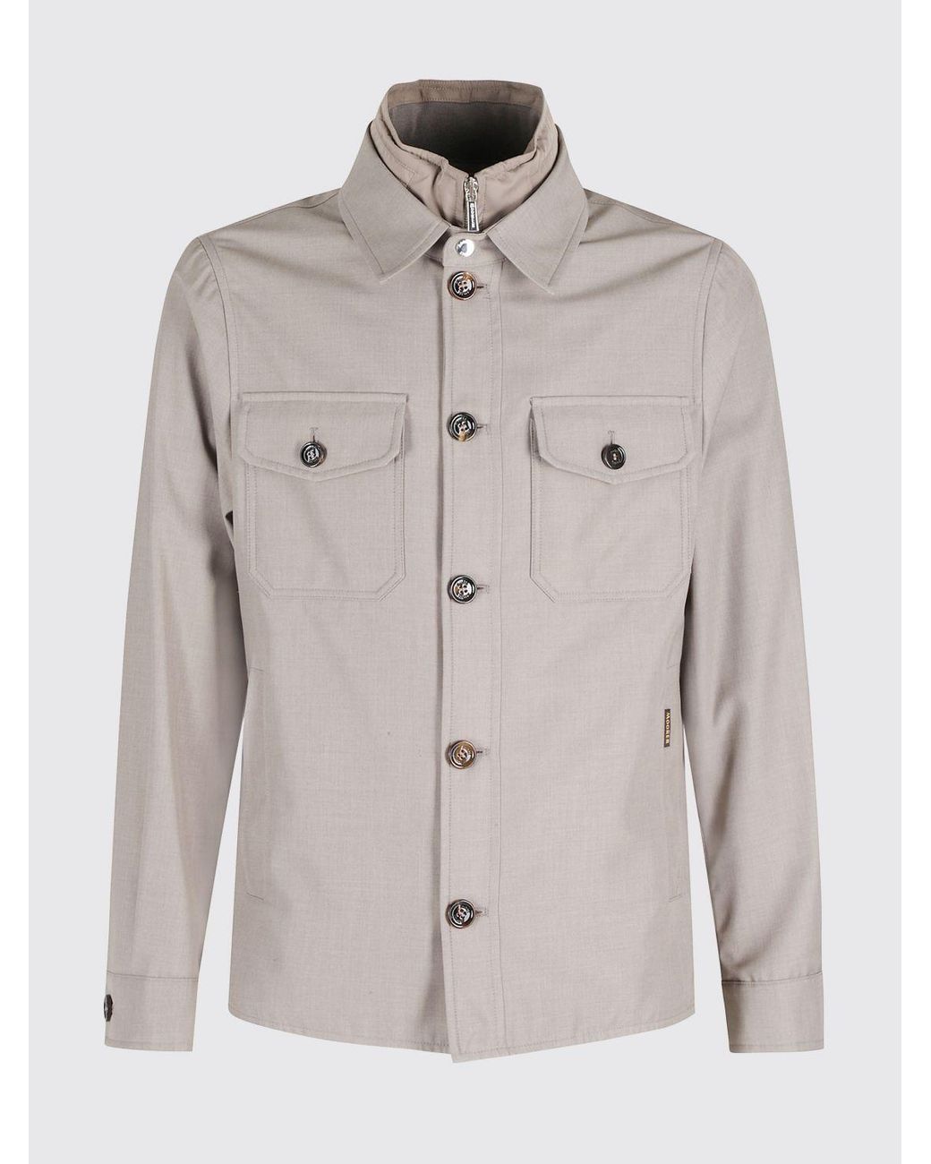 Moorer Natural Polyester Shirt Jacket for men