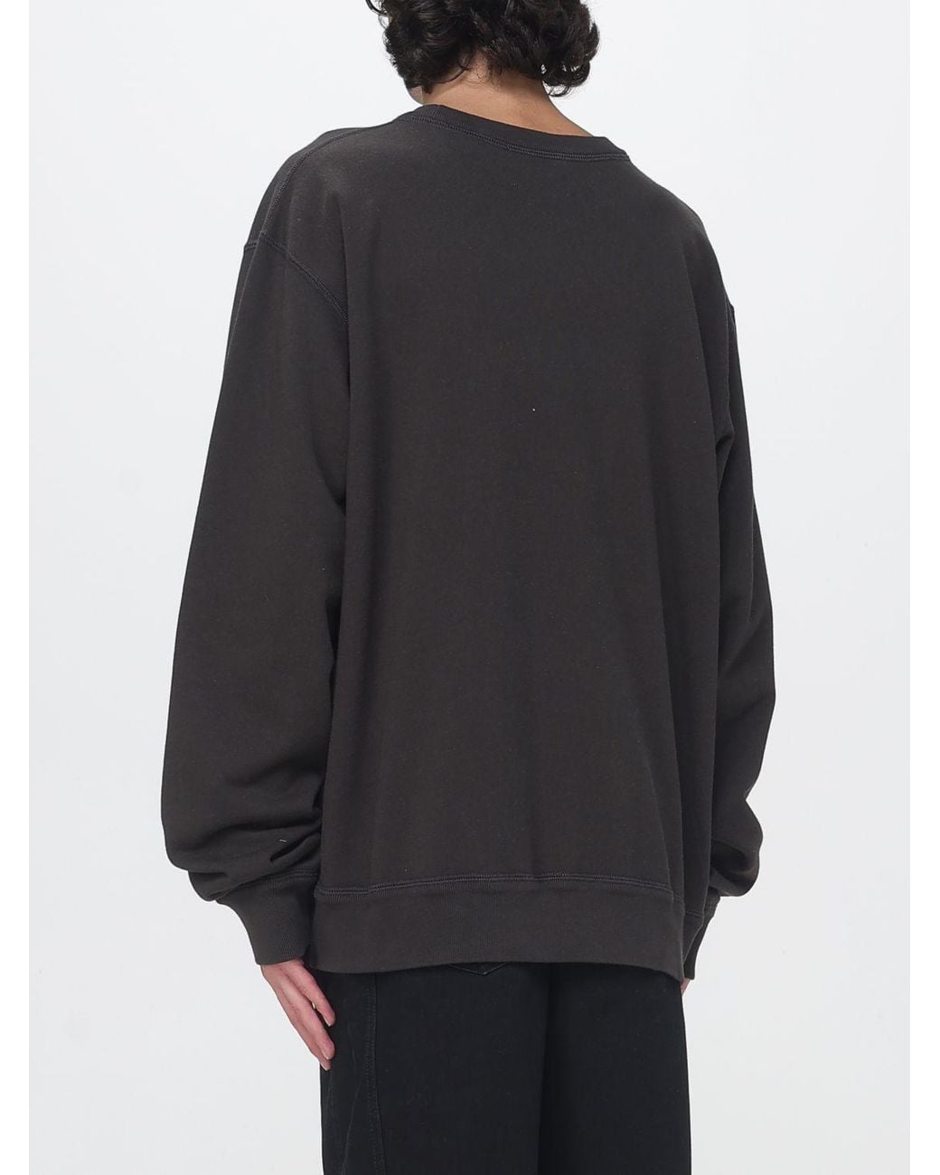 Isabel Marant Gray Relaxed Fit Crewneck Sweatshirt With Contrast Logo for men