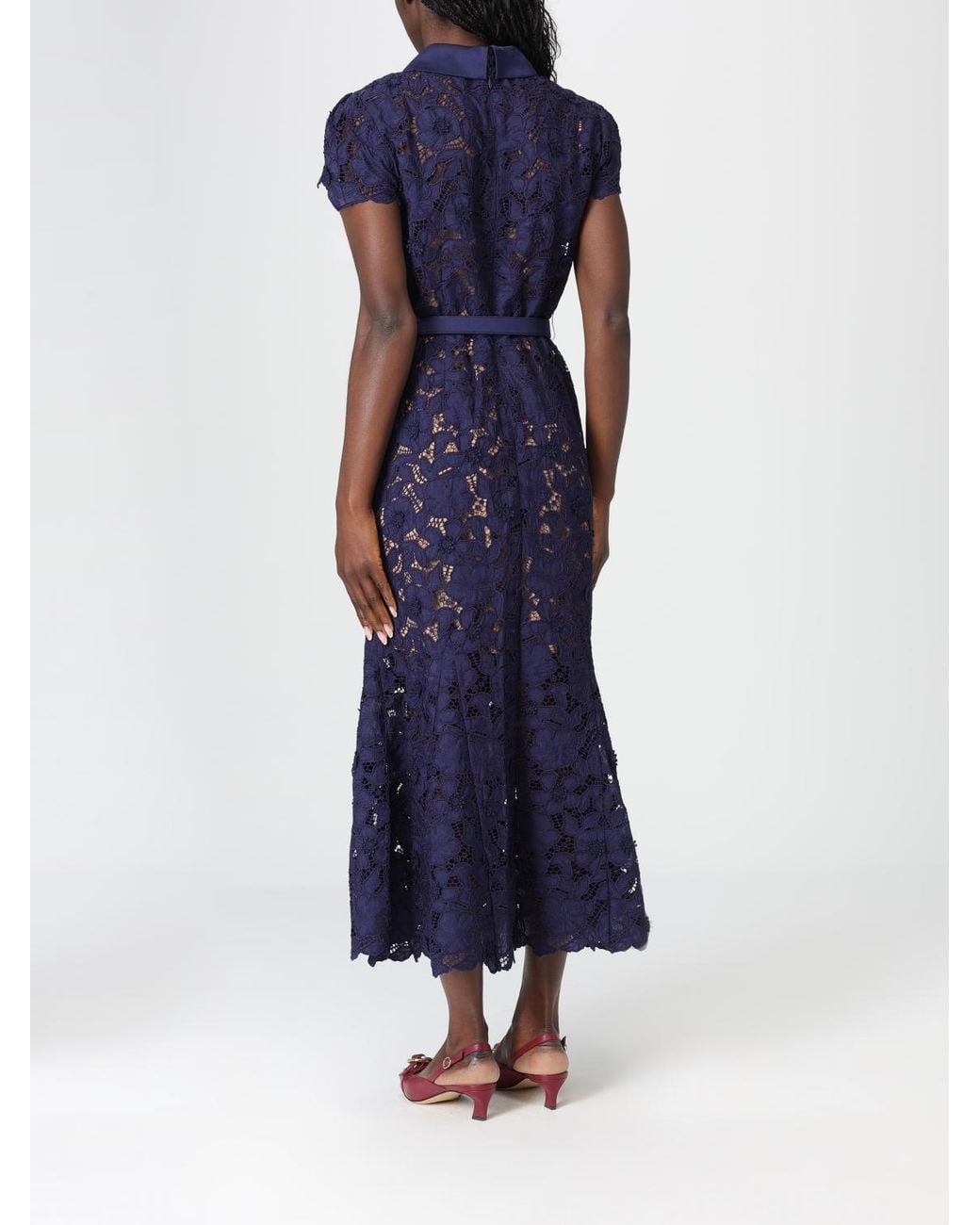 Self-Portrait Blue Lace Midi Dress