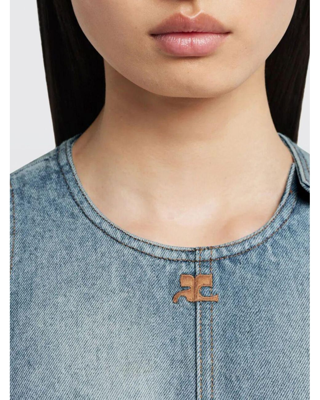 Courreges Blue CourrÈ Ges Denim Dress