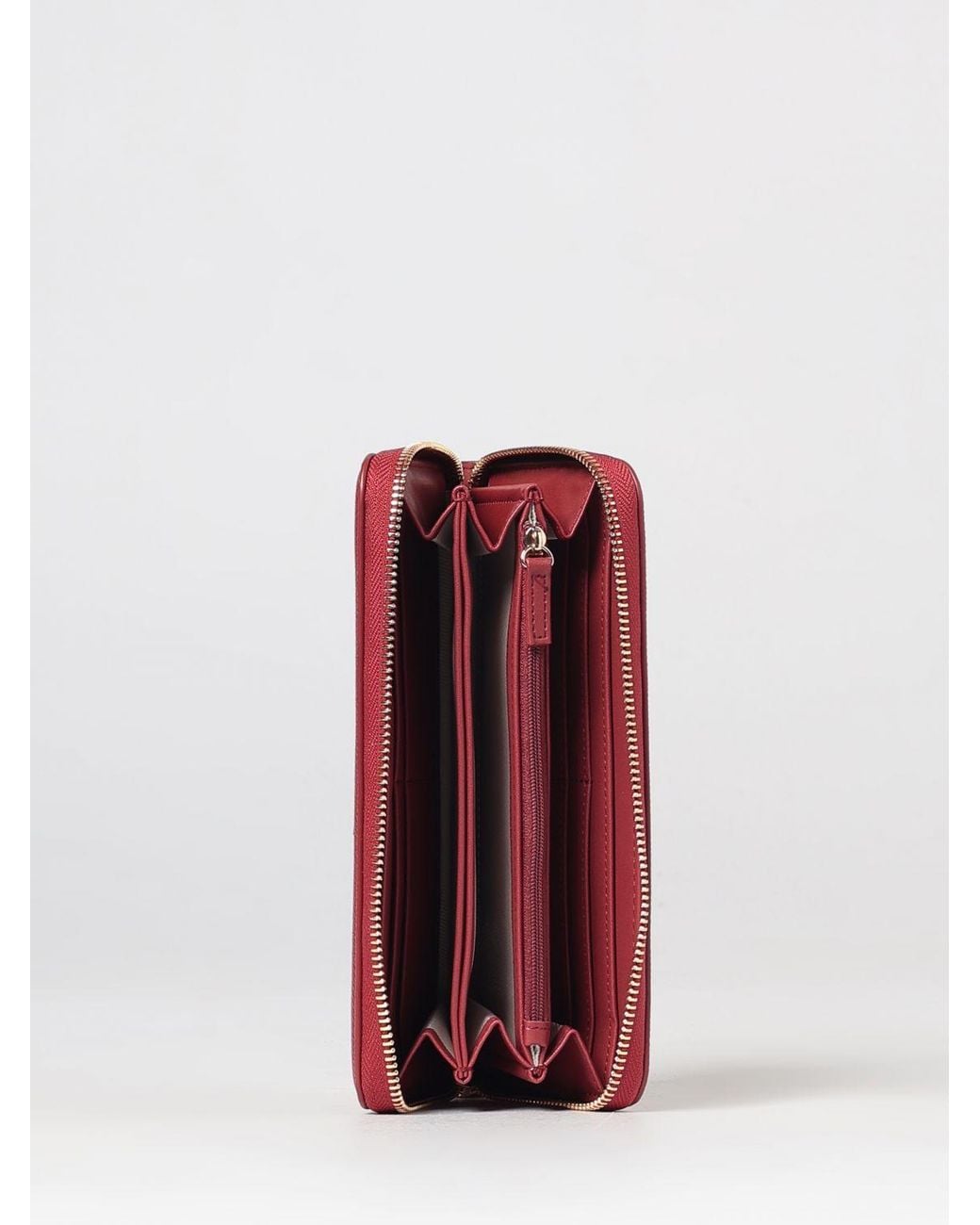 Twinset Pink Saffiano Faux Leather Continental Zip Wallet