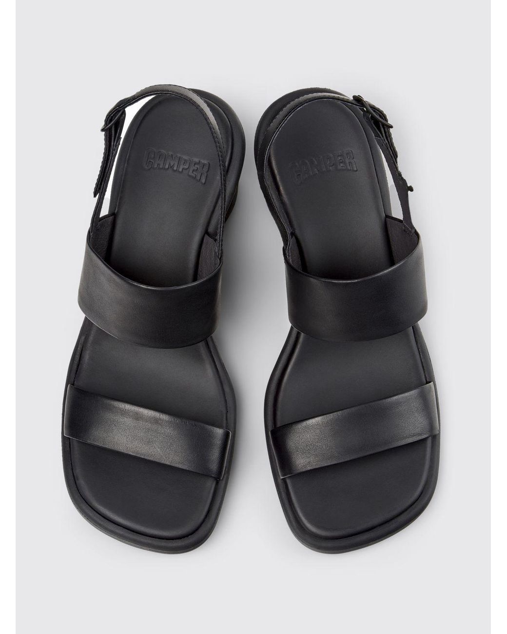 Camper White Louise Leather Wedge Sandal