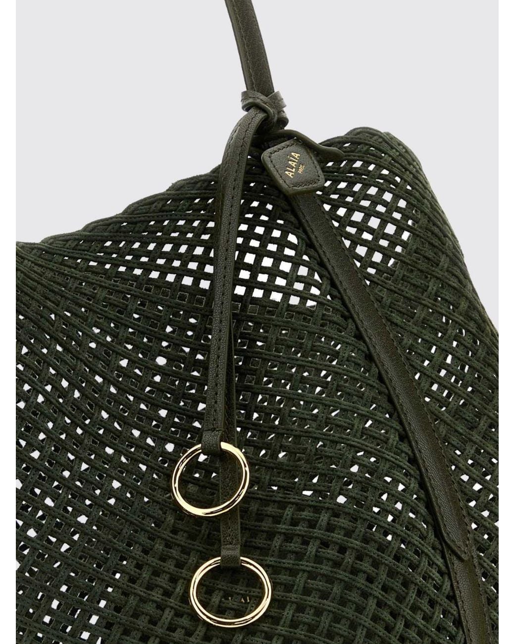 Alaïa Black Hip Perforated Suede Leather Bucket Bag