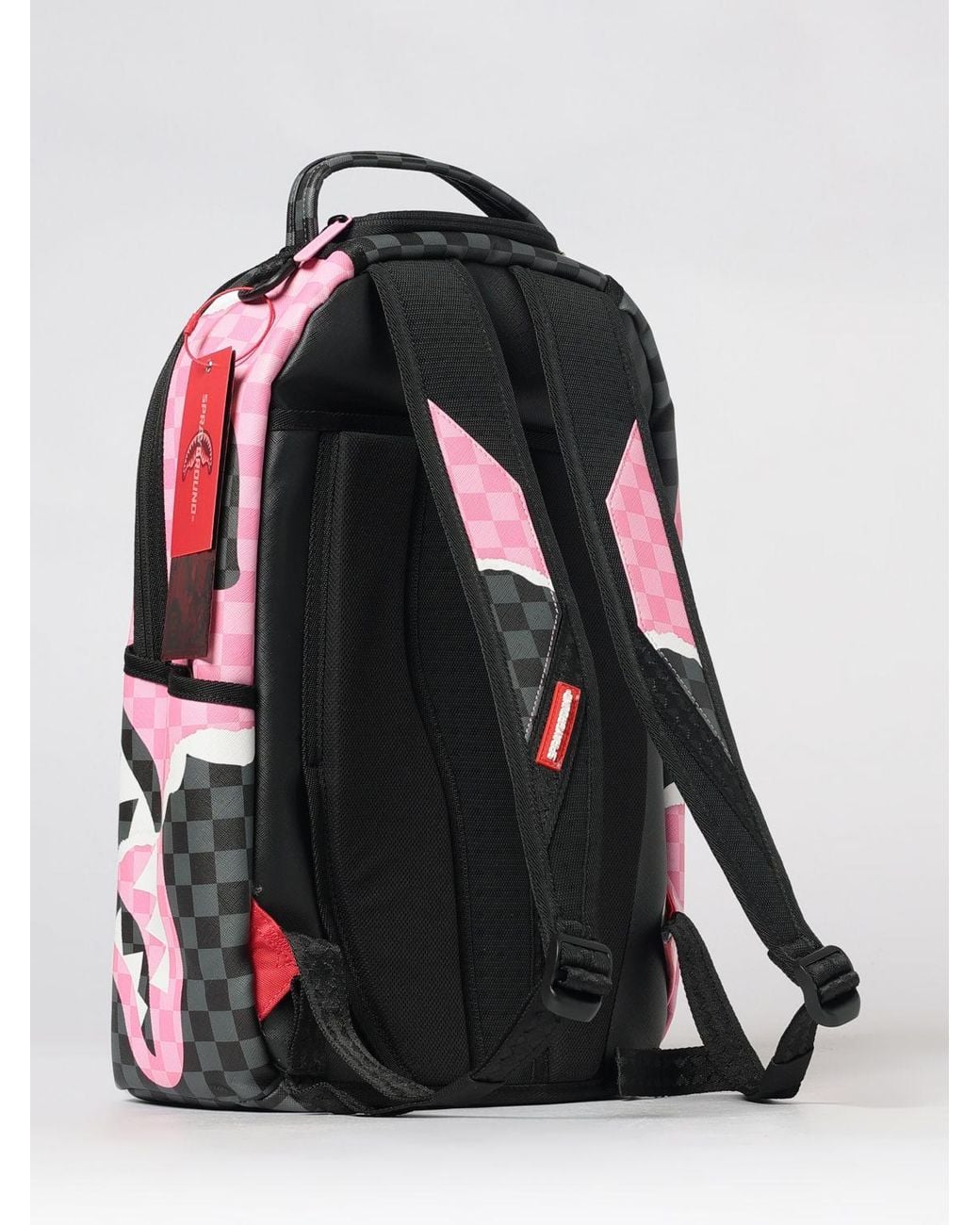 Sprayground Gray Panther On The Run Check Print Backpack for men
