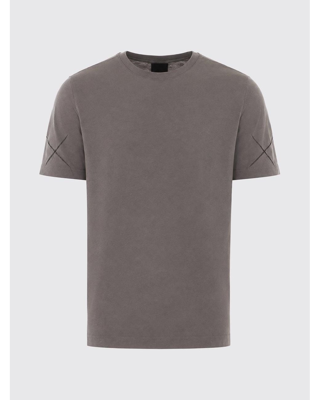Thom Krom Gray Longline Cotton Crewneck T-Shirt With Contrast Logo for men