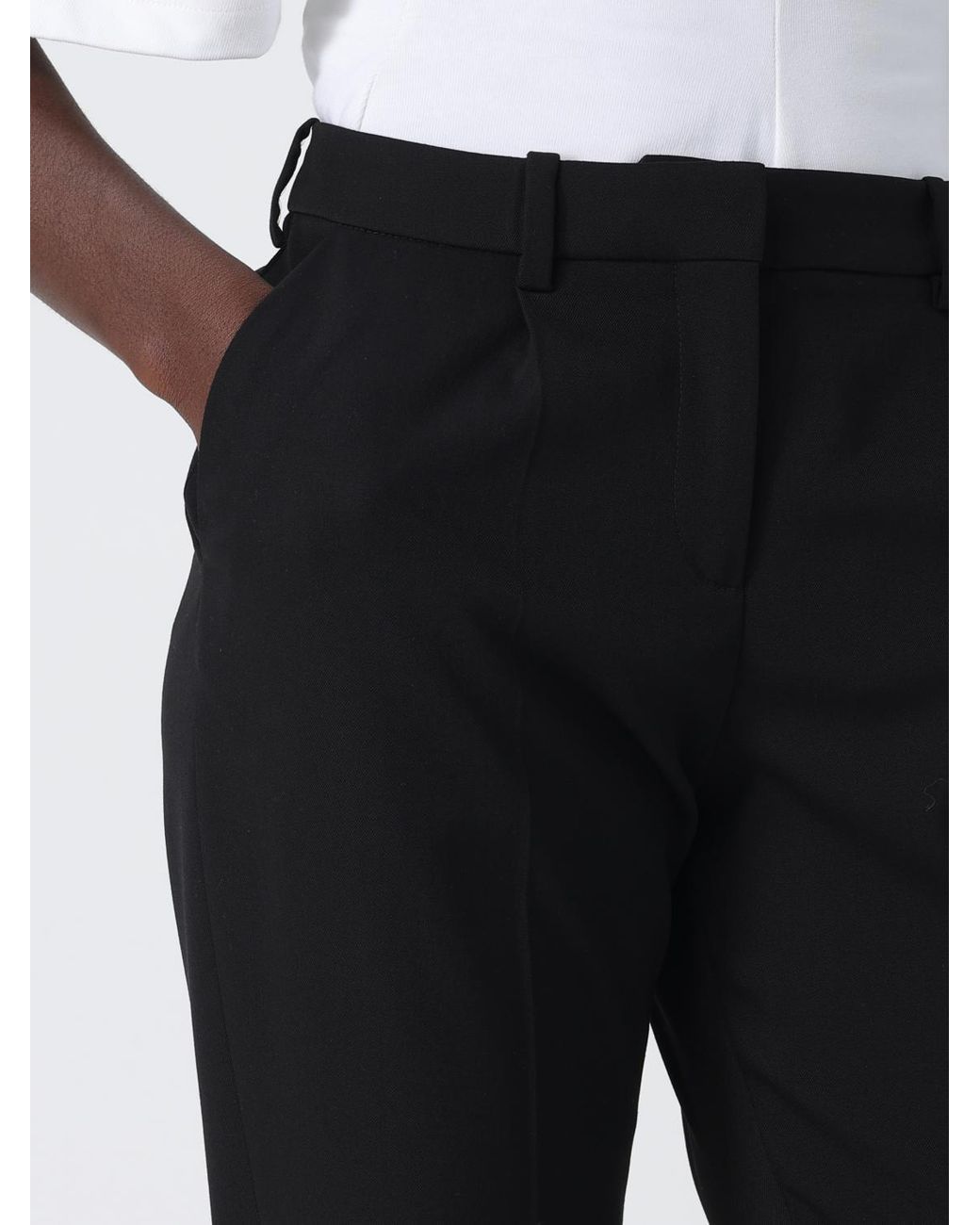 Balenciaga Black Stretch Wool Slim Fit Trousers