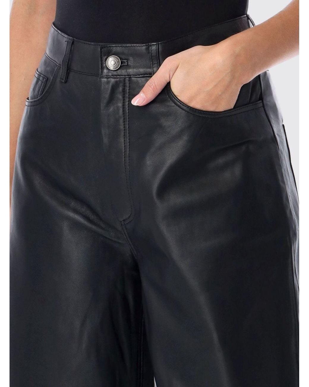 ROTATE BIRGER CHRISTENSEN Blue High-Waisted Wide-Leg Trousers