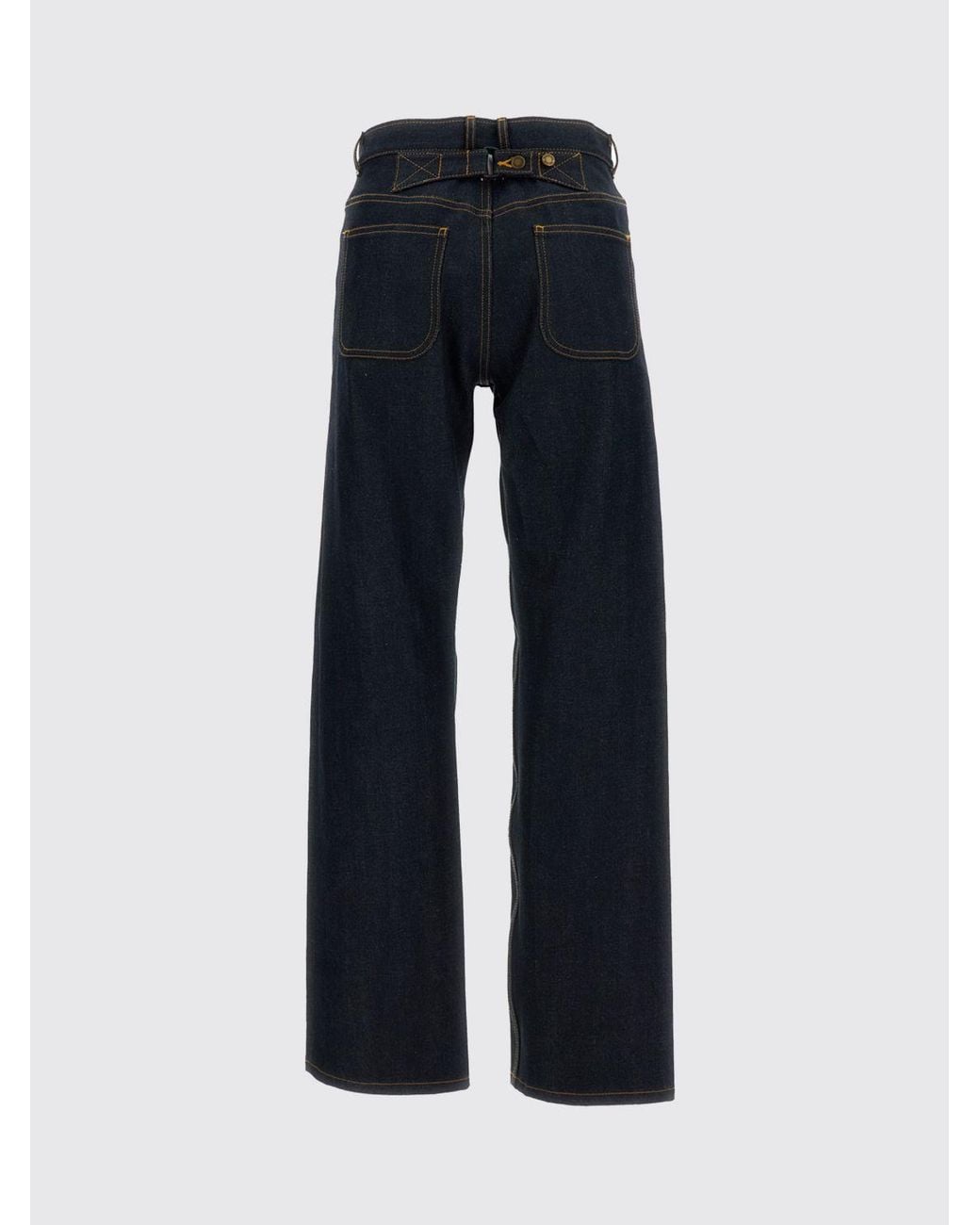 Thom Browne Black High-Waisted Wide Leg Jeans