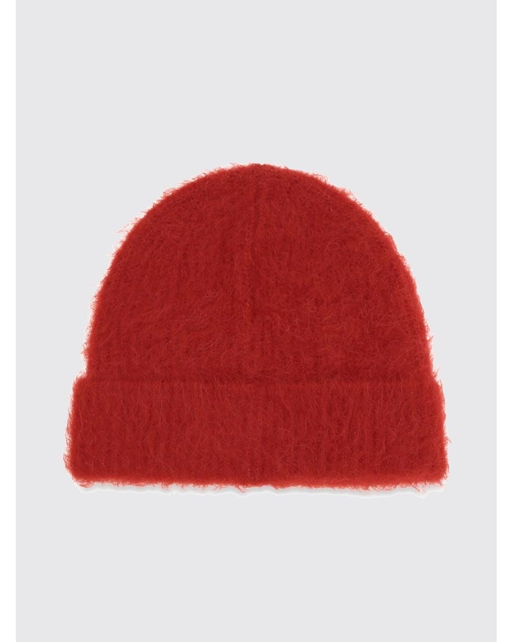 Séfr Red Soft Rib-Knit Beanie Hat for men