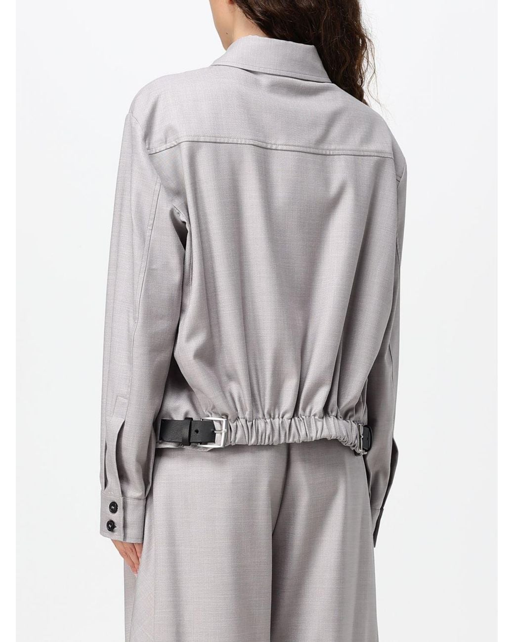 MEIMEIJ Gray Relaxed Fit Viscose Shirt With Dropped Shoulders