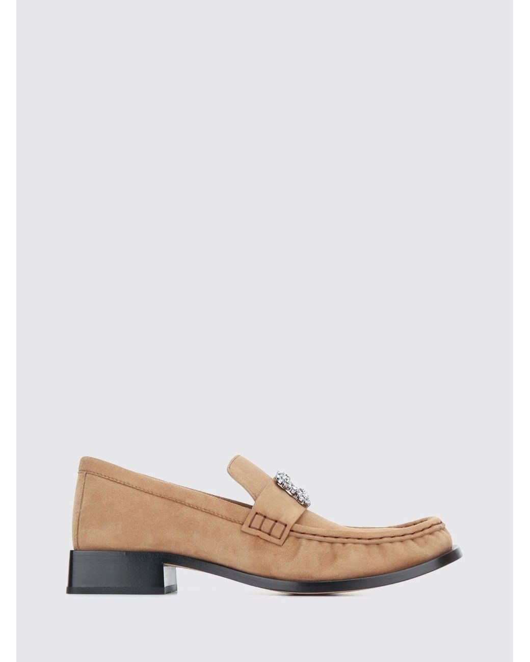 Roger Vivier Pink Viv' Rangers Suede Loafers With Jewelled Buckle