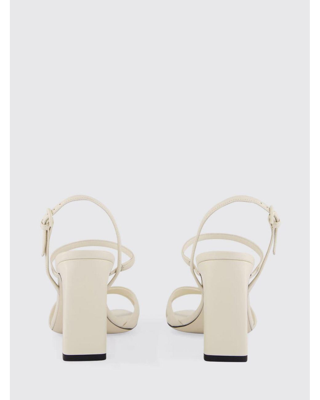 Jimmy Choo Natural Elsy Nappa Leather Sandals With High Block Heel And Open Toe