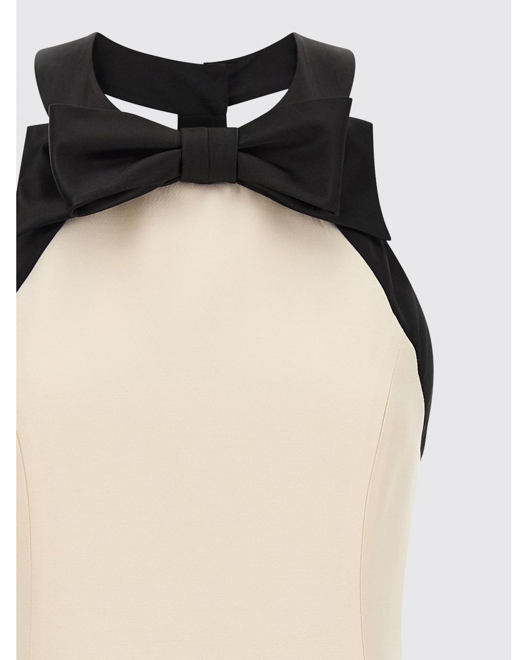 Valentino Garavani White A-Line Wool And Silk Mini Dress With Halter Neck And Bow