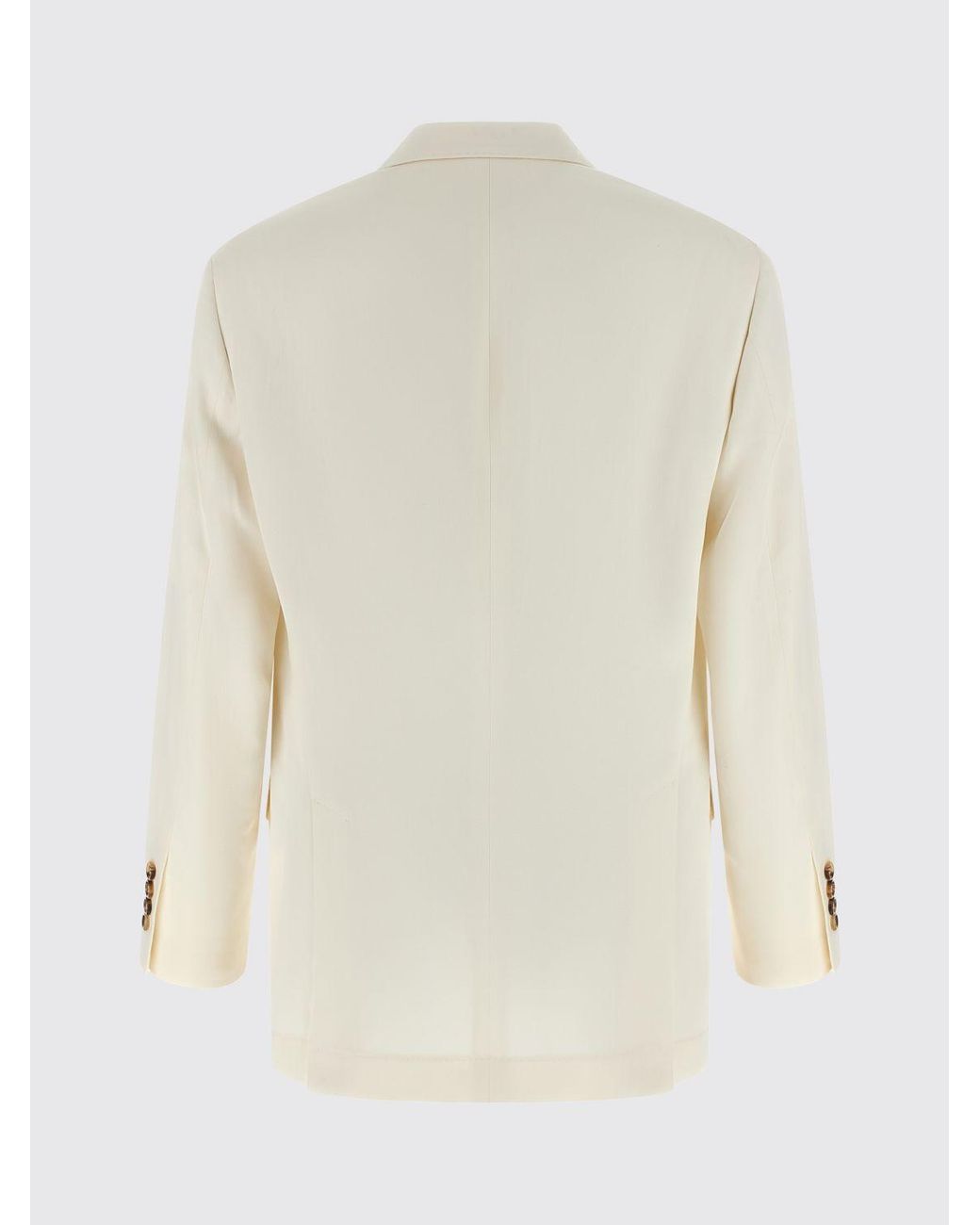 Brunello Cucinelli Natural Silk And Linen Double-Breasted Blazer for men