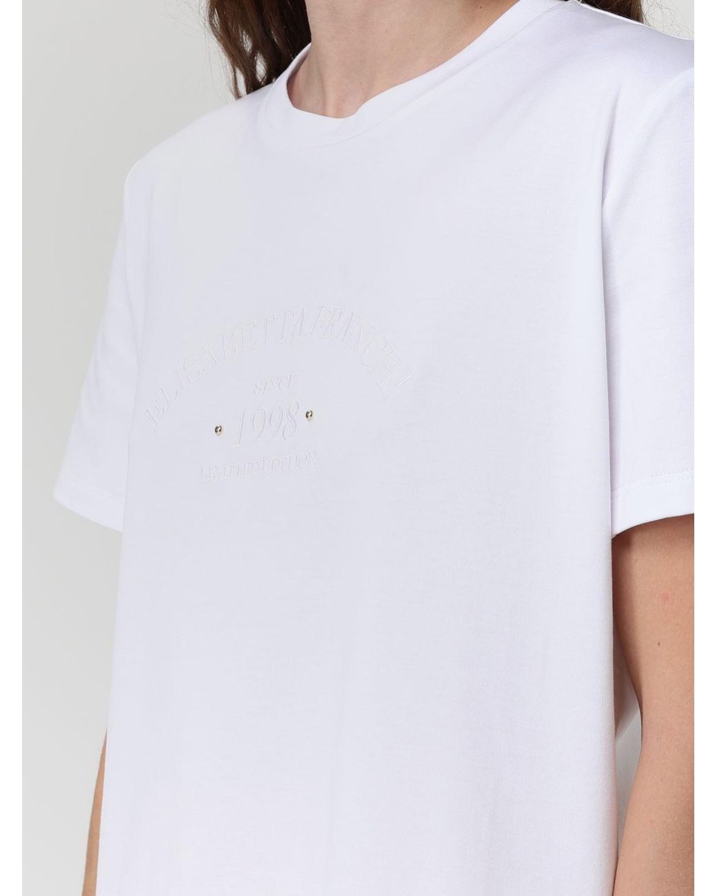 Elisabetta Franchi White Cotton T-Shirts