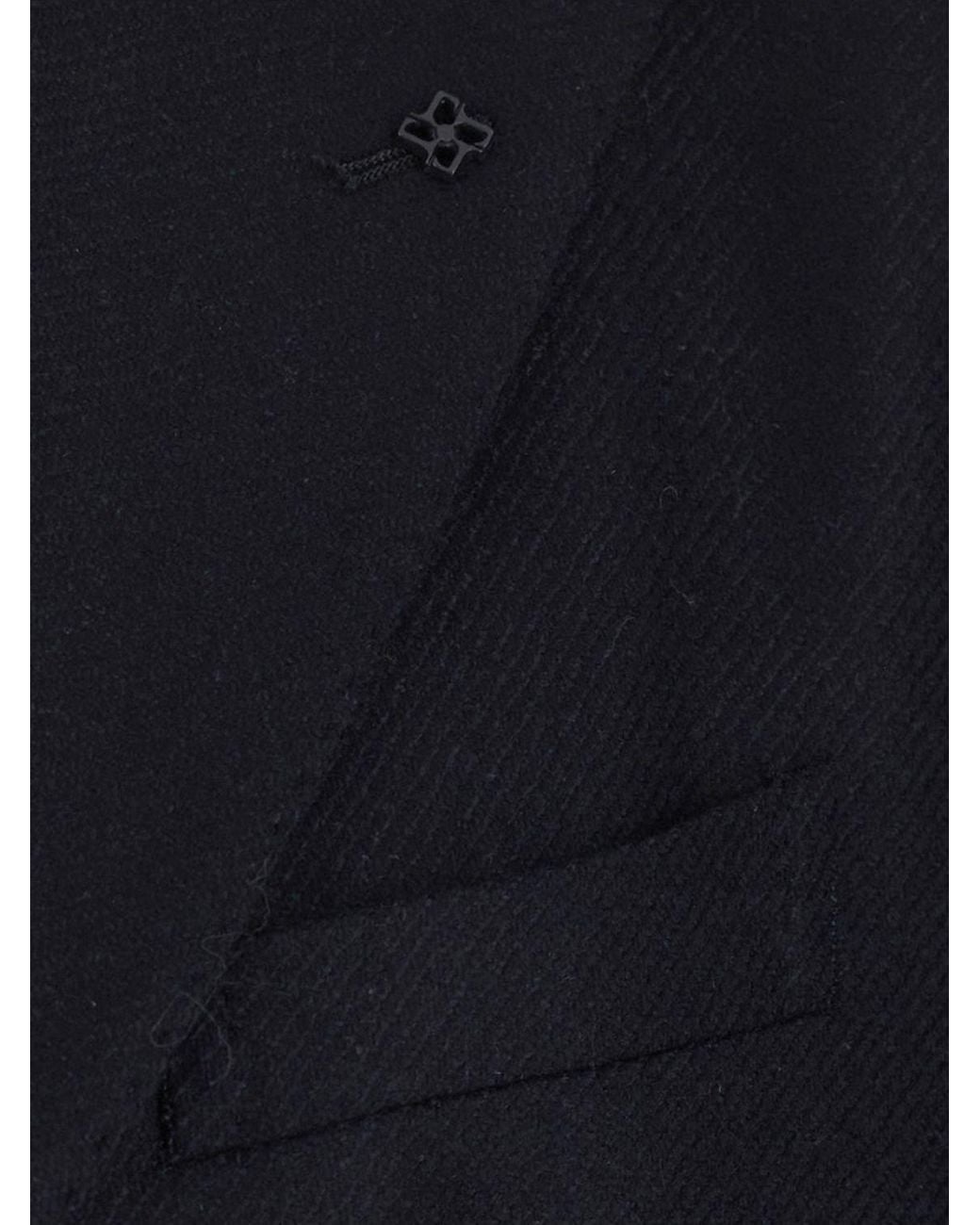 Tagliatore Black Double-Breasted Wool And Cashmere Blazer With Peak Lapels for men