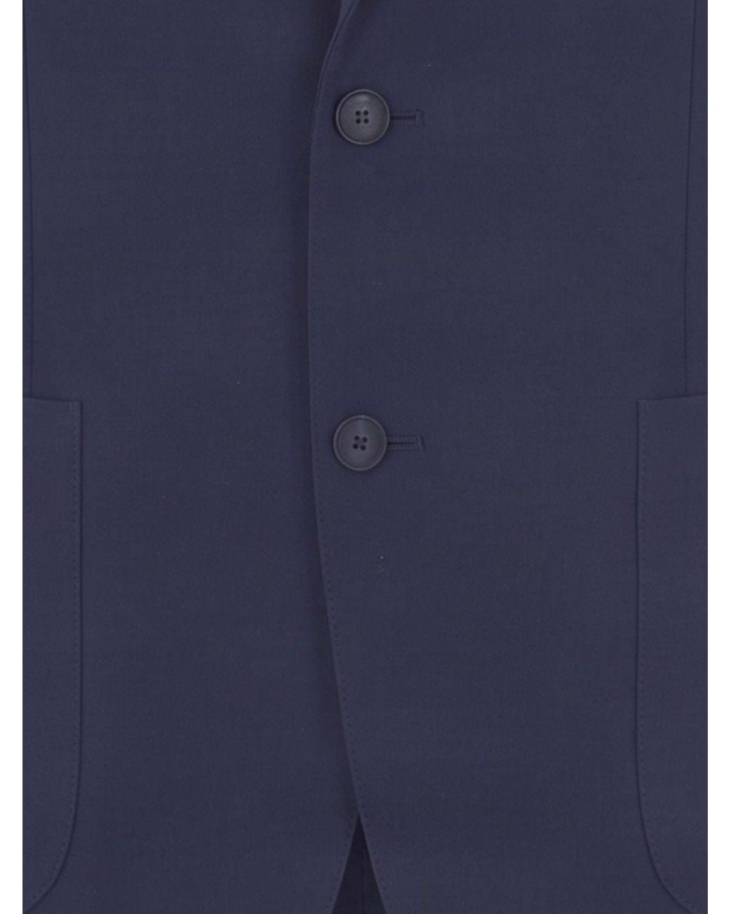 Boss Blue Single-Breasted Stretch Polyester Blazer With Notch Lapels And Patch Pockets for men