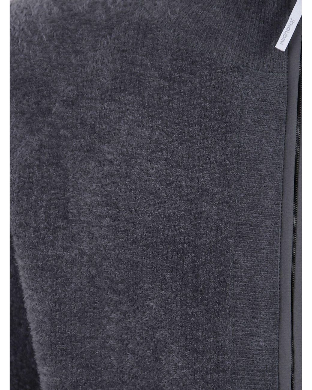 houdini Gray High Neck Zip-Up Cardigan for men