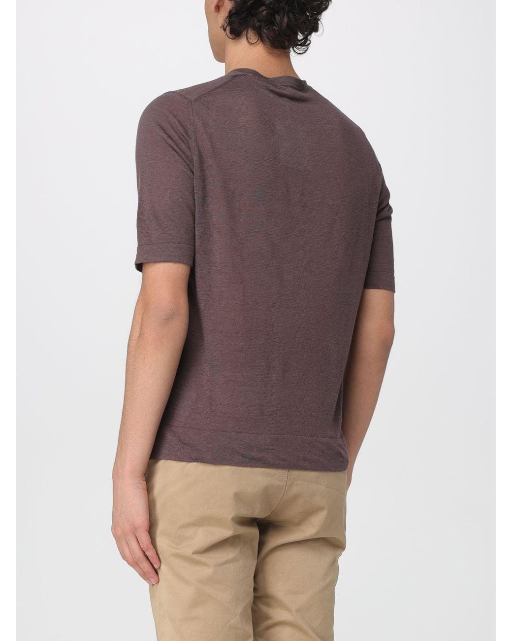 Ballantyne Blue Diamond Pattern Cotton And Linen Knit for men
