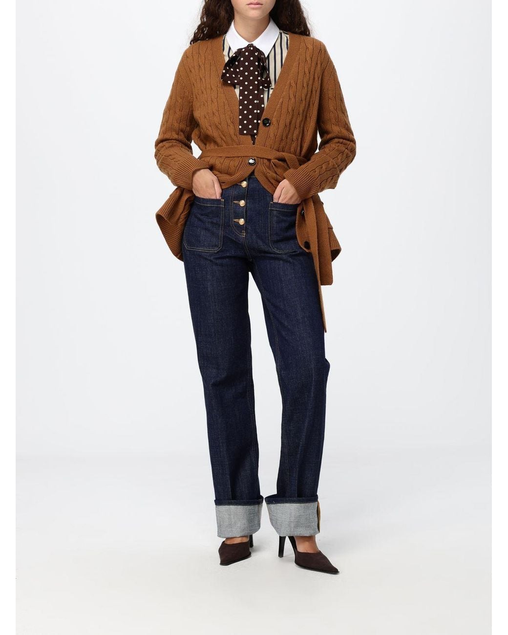 Valentino Garavani Blue High-Waisted Straight Jeans