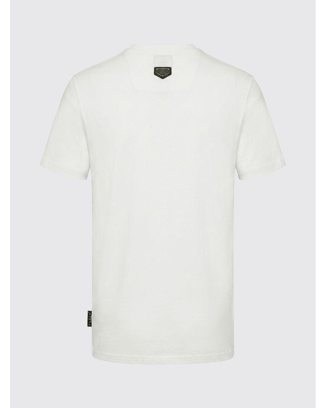 Philipp Plein White Teddy Bear Print Cotton T-Shirt With Contrast Logo for men