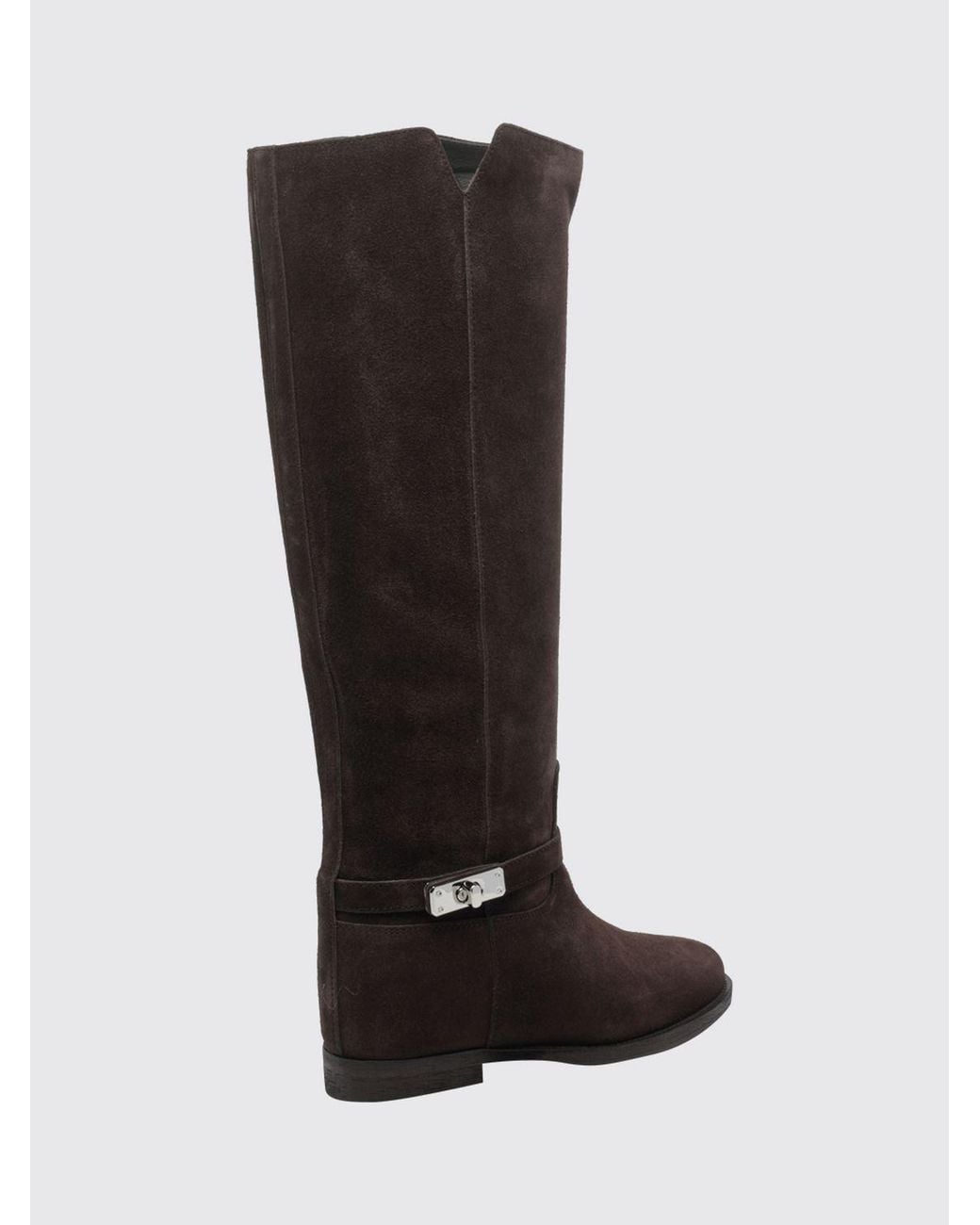 Via Roma 15 Brown Knee-High Wedge Boots