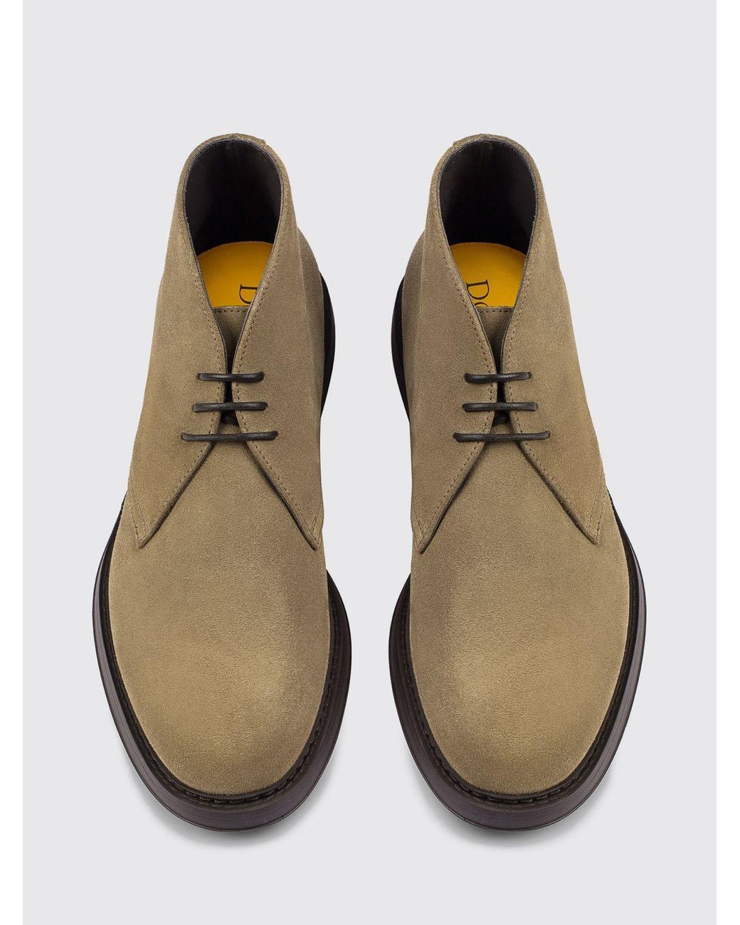 Doucal's Brown Suede Leather Chukka Boots With Rubber Sole for men