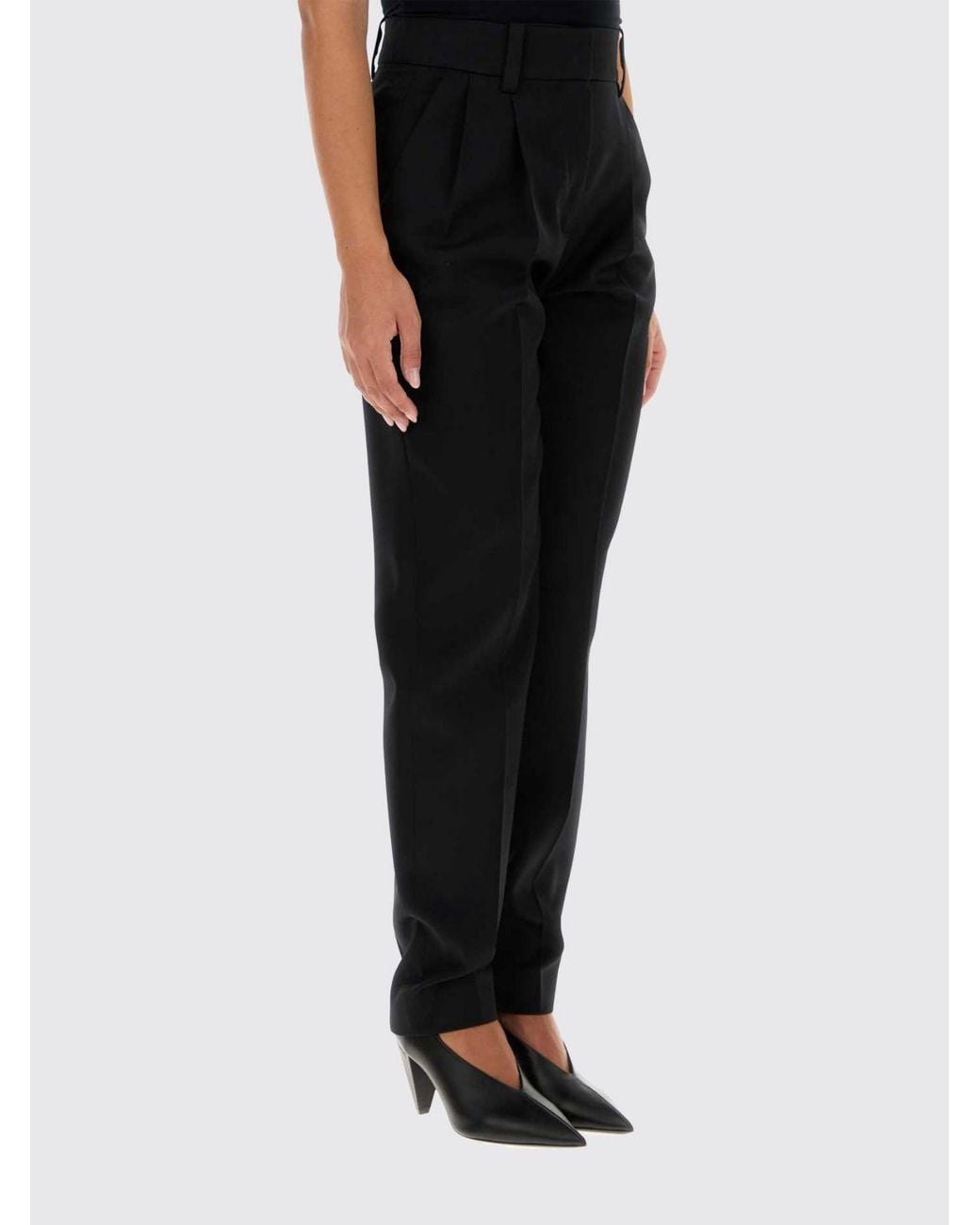 Balmain Black Straight Fit Pure Virgin Wool Tailored Trousers