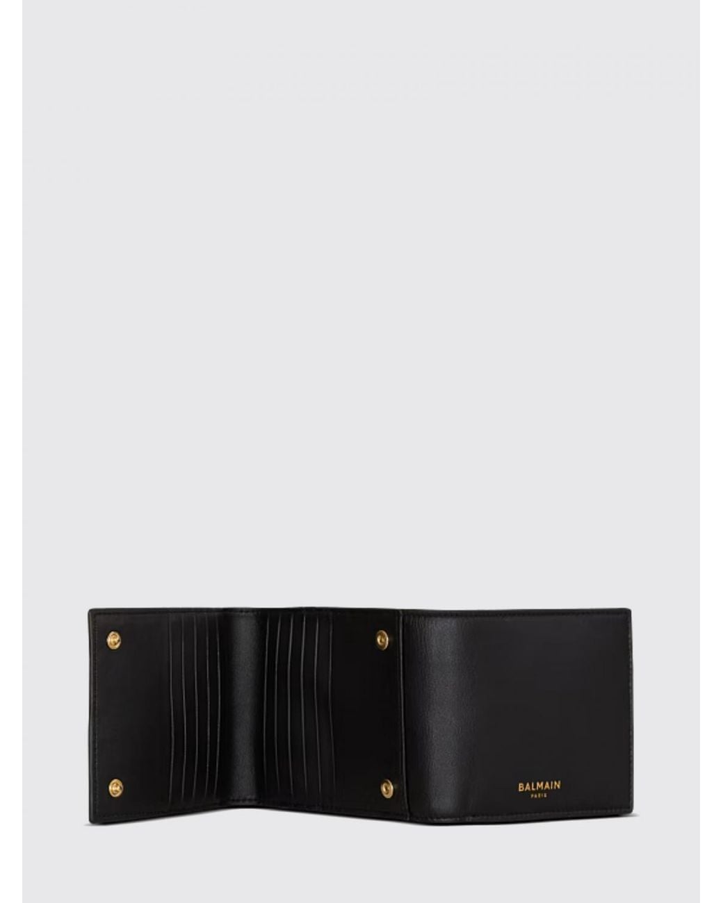 Balmain White Tri-Fold Lambskin Leather Wallet With 12 Card Slots for men