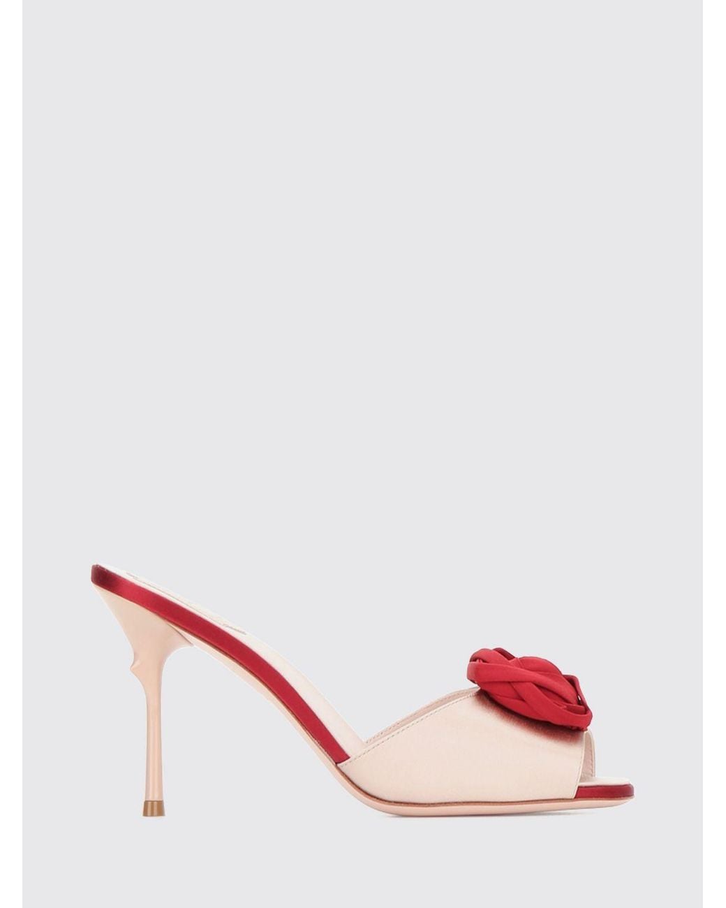 Roger Vivier Pink Rose Vivier Satin Mules With Stiletto High Heel