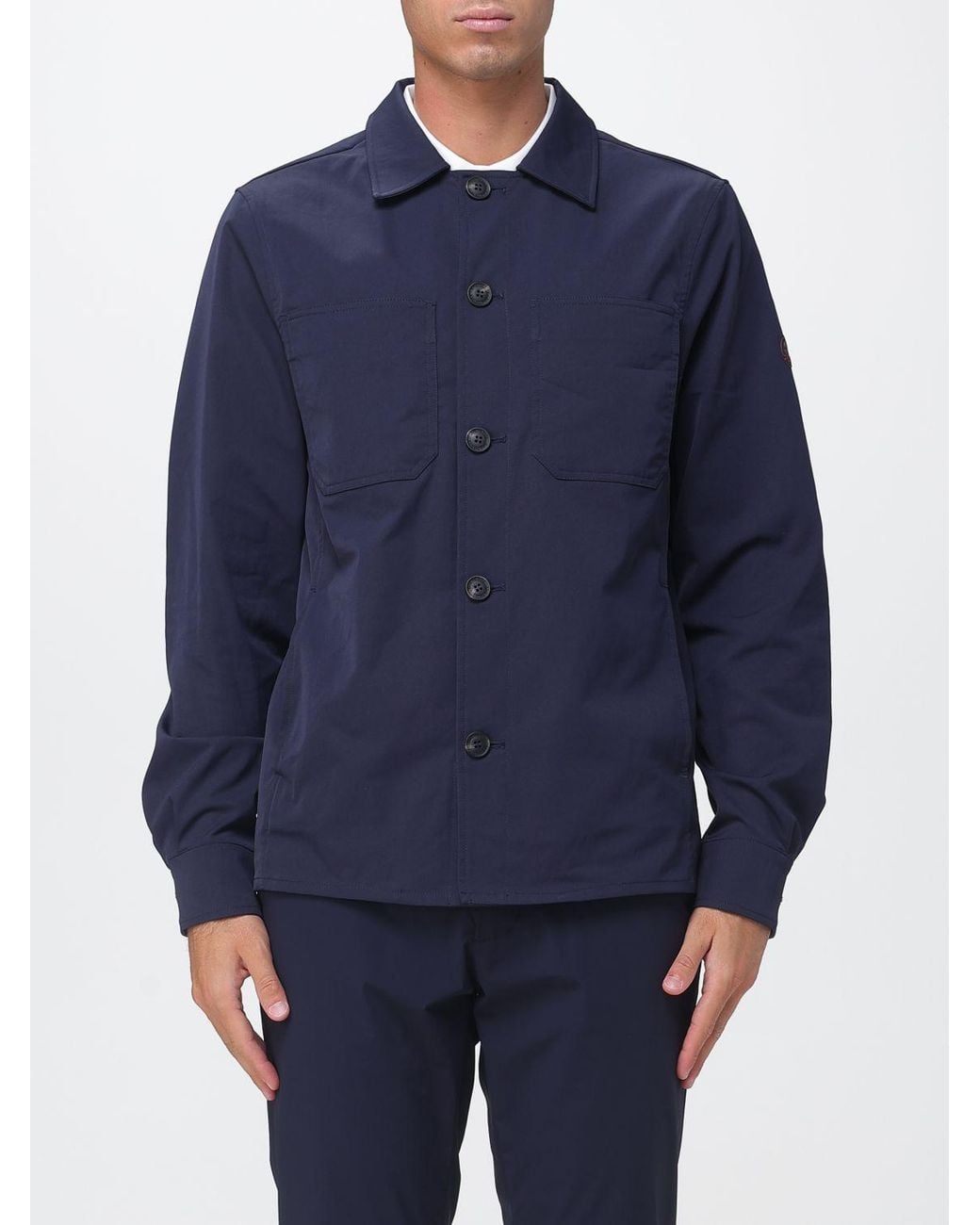 Save The Duck Blue Basil Water-Repellent Technical Fabric Shirt Jacket By for men