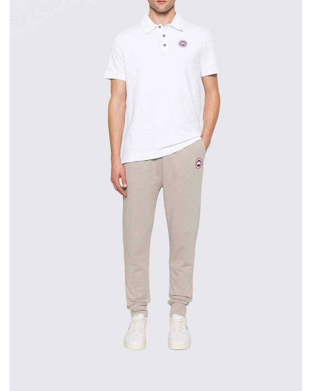 Canada Goose White Logo Cotton Polo Shirt for men