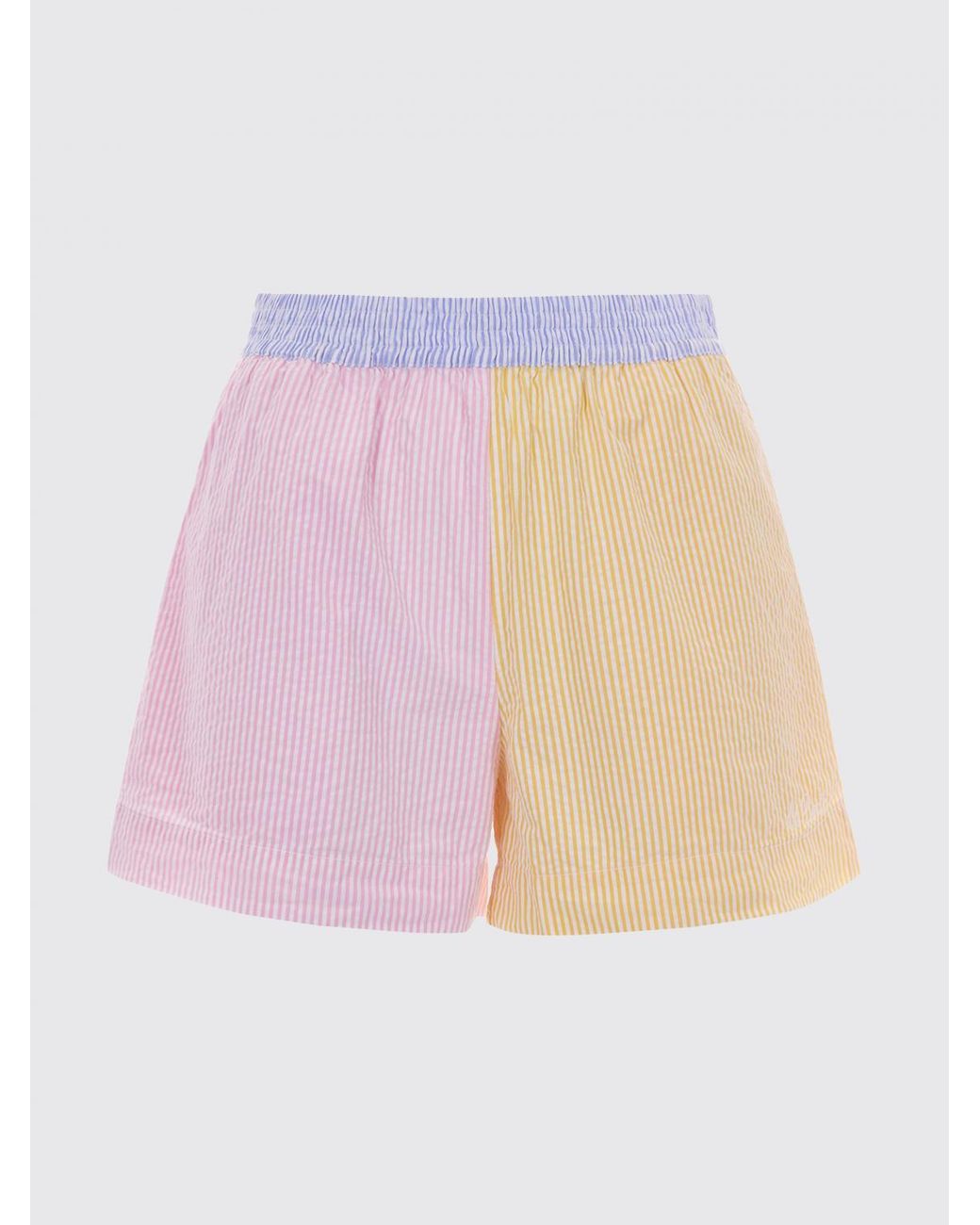 Mc2 Saint Barth Pink Striped Cotton Shorts