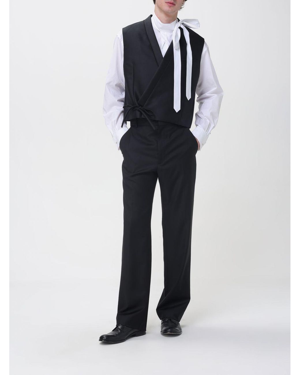 KENZO Black Virgin Wool Tailored Trousers for men
