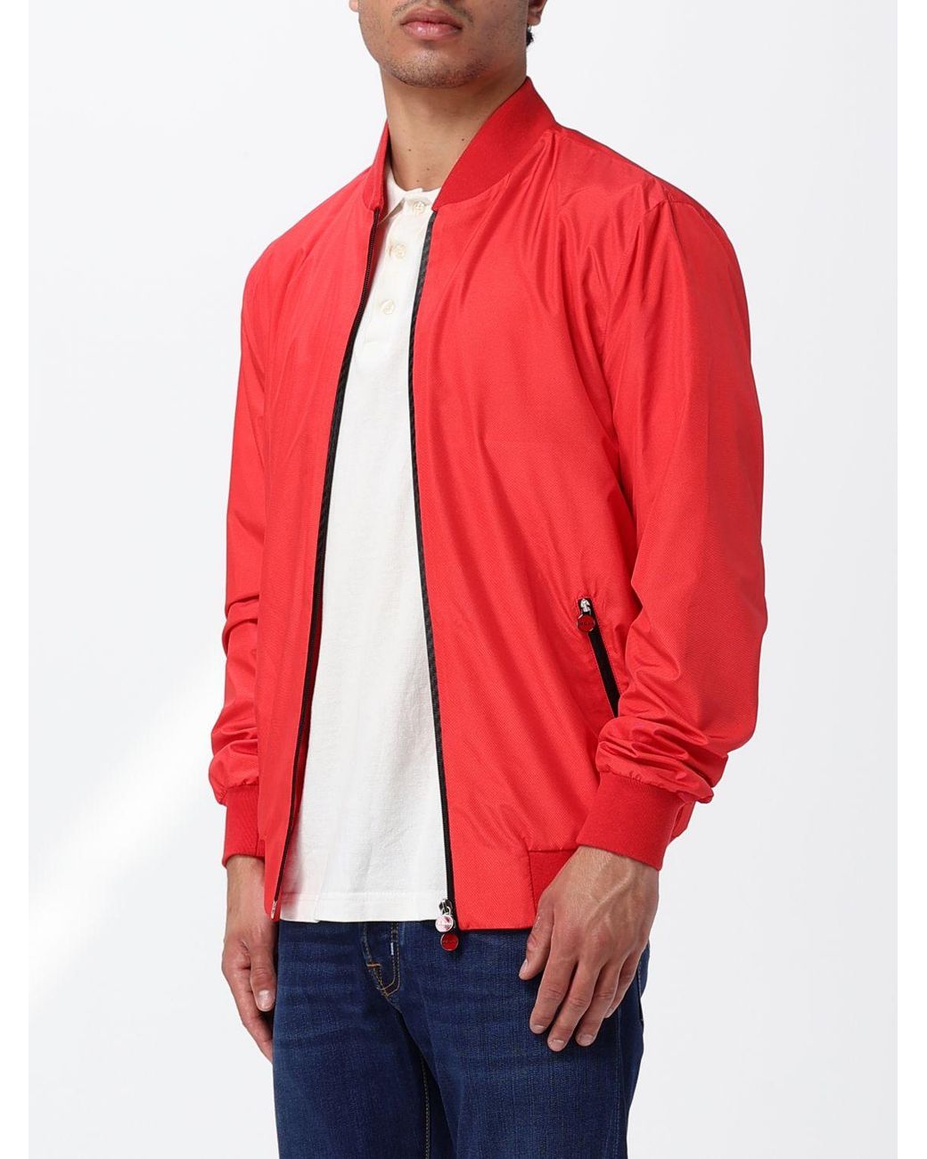 Bomber di Kiton in Red da Uomo