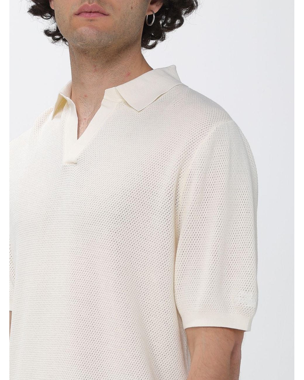 Mc2 Saint Barth White Cotton Knit Polo Shirt for men