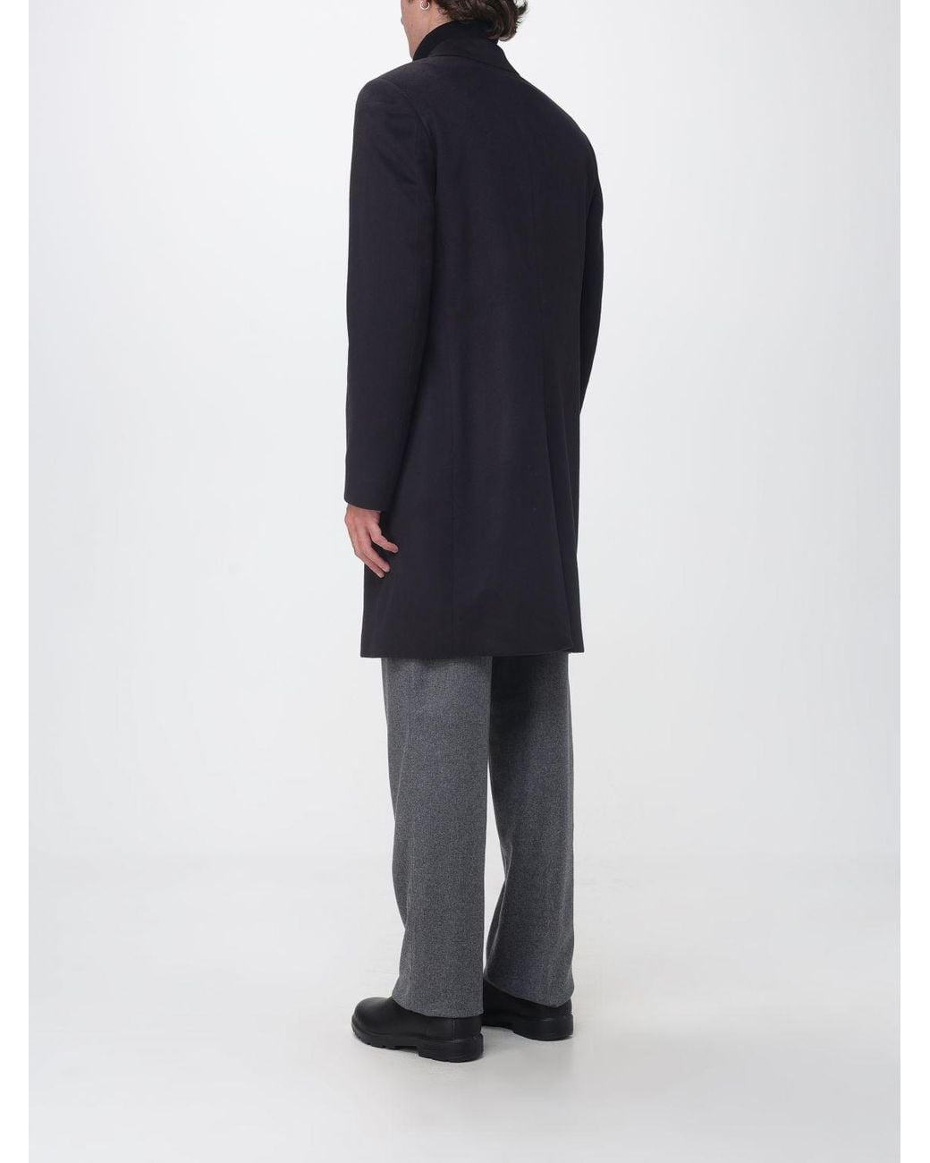 Paul Smith Blue Double-Breasted Knee-Length Coat for men